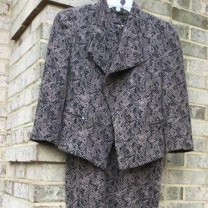 Calvin Klein Elegant Raised Pattern Fabric Dress-Jacket 2pc Set